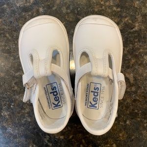 White infant leather Keds